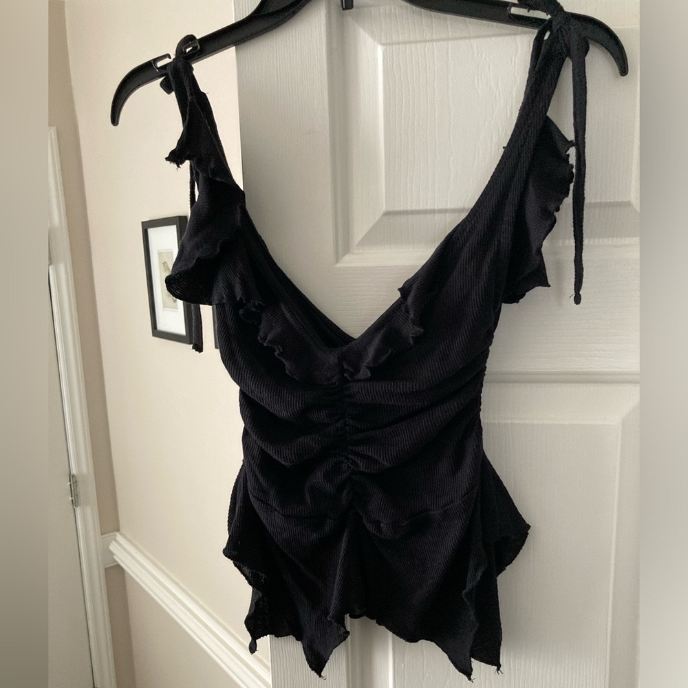 Urban Outfitters - Black Ruffled Women's Top